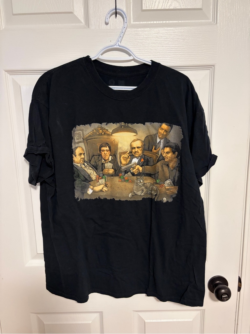 Gildan Black Short-Sleeve Tee with Vintage Poker Graphic